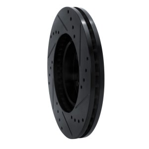 Toyota Corolla Brake Rotor (1) - Front Left - R1 Concepts - Drilled & Slotted - Black - `09-`15